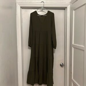 Long dark green dress size M